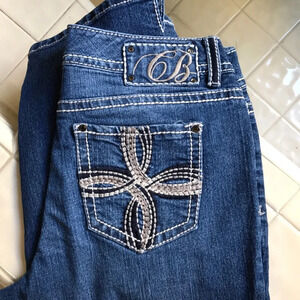 Copper Bleu cropped jeans with embellished pockets